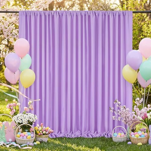 Lavender/Light Purple Backdrop Curtains 20ftx10ft Polyester Photo Drapes - Image 2
