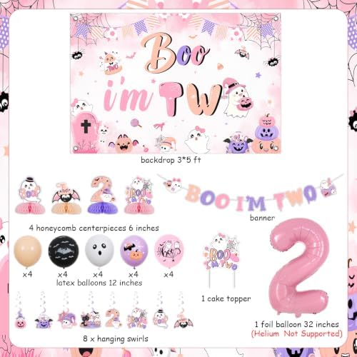 2nd Birthday Decorations for Girls Pink Purple - Image 5