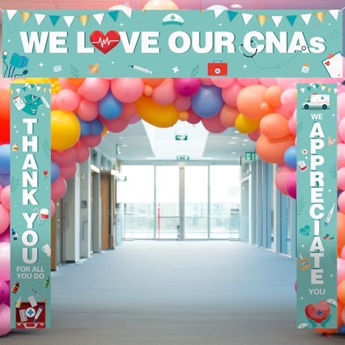 Smoothnovelty 3 Pcs Teal We Love Our CNAs Banner - Image 6