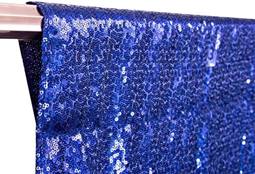 Sequin Backdrop Curtain,Glitter Non-Transparent Sequin Photography Background Backdrop Curtain for Birthday Party Wedding Festival Ceremony 6FTx8FT (Navy Blue) - Image 3