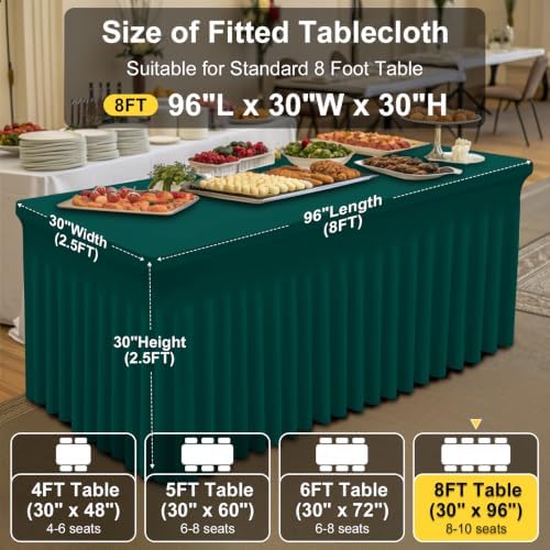 Smiry 2 Pack Spandex Elastic Fitted Table Cloth Skirt for 8FT Table - Image 5