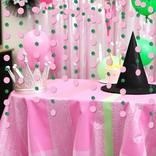 Outus 10 Pieces Pink,Green Round Dots Garland Party Hanging Decor - Image 4