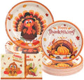 Goodluck 200 PCS Thanksgiving Turkey Plates (9in & 7in) and Napkins Set by GoodLuck