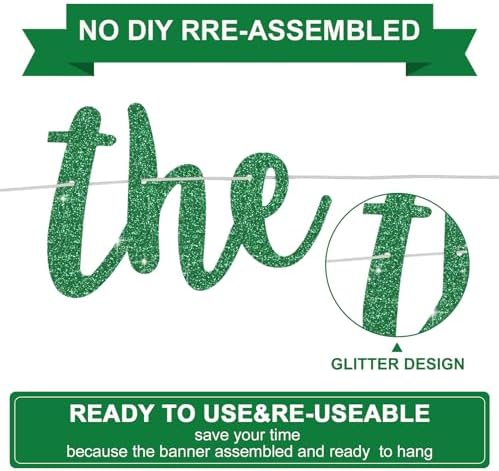 BEISHIDA Green Pre-Strung Glitter The Beginning of A New Chapter Banner - Image 2