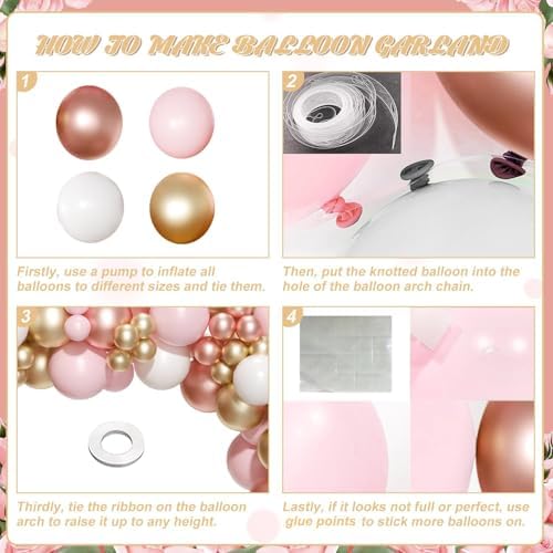 Rose Gold Pink Balloon Arch Kit 126Pcs Balloon Garland Kit - Image 7