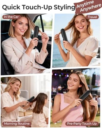 Cordless Hair Straightener Brush, Portable Travel Touch-Ups, S03 - Image 2