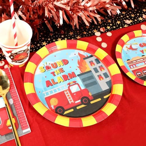 Recheel Fire Truck Birthday Decorations Set, Firefighter Party Decorations - Image 4