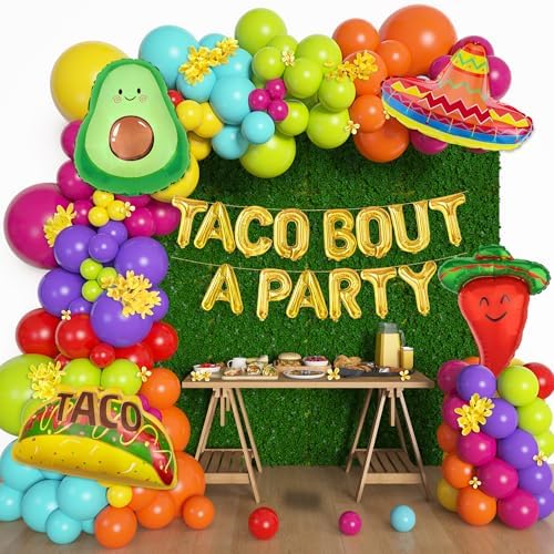 Amandir 169Pcs Mexican Fiesta Party Decorations Fiesta Balloons by Amandir
