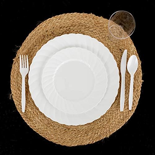 PARTY BARGAINS Argyle White Plastic Cutlery Set 720 -Piece – 360 Forks, 240 Spoons, 120 Knives – Heavy-Duty Disposable Utensils for Parties, Weddings, Buffets, BBQs & Catering – BPA Free - Image 3