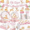 215 pcs Oh Deer Baby Shower Decorations for Girl Tableware Set, 25 Serves by Unknown
