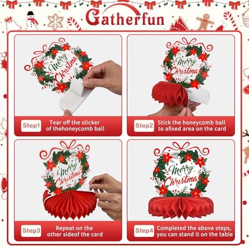 Merry Christmas Party Decorations Bundle - Includes Festive Christmas Honeycomb Centerpieces ，Santa Claus Snowman Table Toppers, Perfect for Classroom Decor, Christmas & Winter Birthday Party Supplies - Image 3