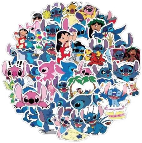 KOENI 86pcs Stitch Birthday Party decorations Set Included 12 Bracelets, 12 Acrylic Pins, 12 Keychains, 50 Stickers, - Image 5