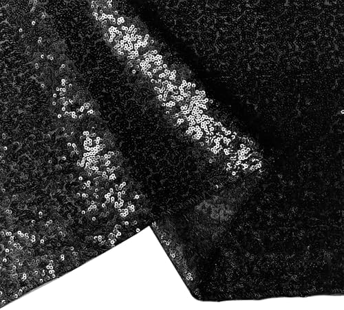 10 Packs 12 x 72 inches Sequin Table Runner, Black Glitter Table Runner for Birthday Party Supplies Wedding Engagement Baby Shower Holiday Celebration Event Decorations - Image 4
