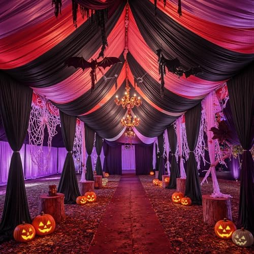 30ftx40ft Black Ceiling Curtain for Halloween Parties - Image 3