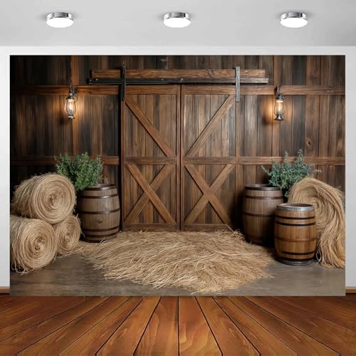 Western Barn Door Backdrop for Photography Western Cowboy Backdrop Wild West Theme Background Rustic Cowgirl Party Banner for Farm Rodeo Wedding Birthday Party Photo Shoot Supplies 10X8 FT by Viajar