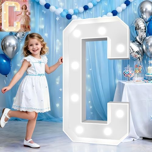 Pooqla 3 FT Marquee Letters, Light Up Letter C, Cool White and Warm White by Pooqla