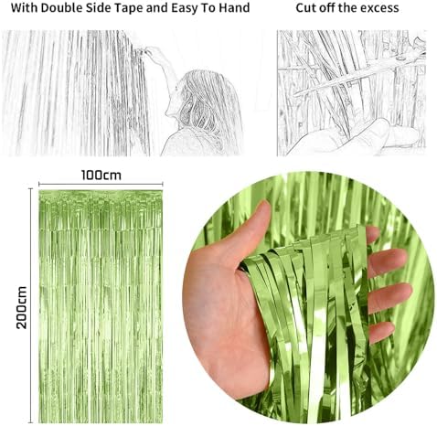 Sage Green Birthday Decorations with Olive Green Fringe Curtain Sash Foil Balloon Eucalyptus White Gold Latex Balloons Happy Birthday Banner for Girls Women Party Decoration - Image 6