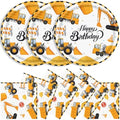 40 Pcs Construction Plates and Napkins Set, Large 9 Inch Party Plates by KFJBPB