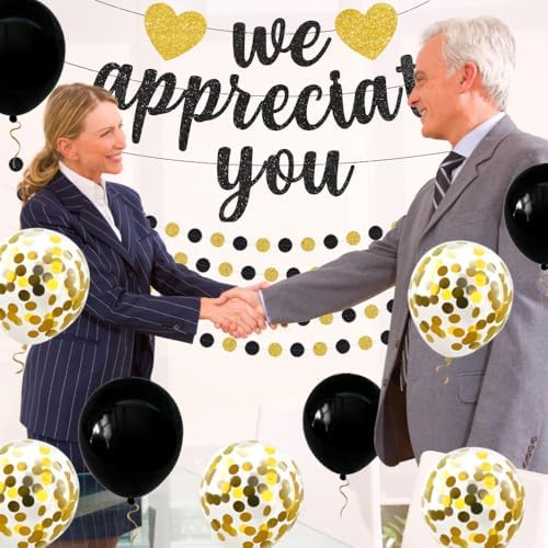 We Appreciate You Banner Thank You Party Decoration Supplies Employee Appreciation Decorations Work Anniversary Office Party Decorations for Employee Staff Coworkers - Image 7
