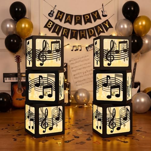 Novabright 6 Sets Music Party Decoration Large Boxes with Light Strings - Image 3