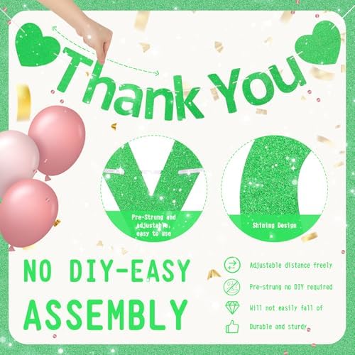 Thank You Banner Appreciation Banner for Appreciation Decorations Teacher Thanks Volunteer Events Office School Organization Thank You Parties (Green) - Image 2