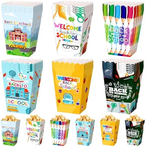 Gueevin 24 Pcs Back to School Popcorn Boxes Treat Boxes Candy Container by Gueevin