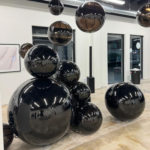 50 Inch Metallic Black Round Foil Balloons 3pcs Black Party Decor - Image 6