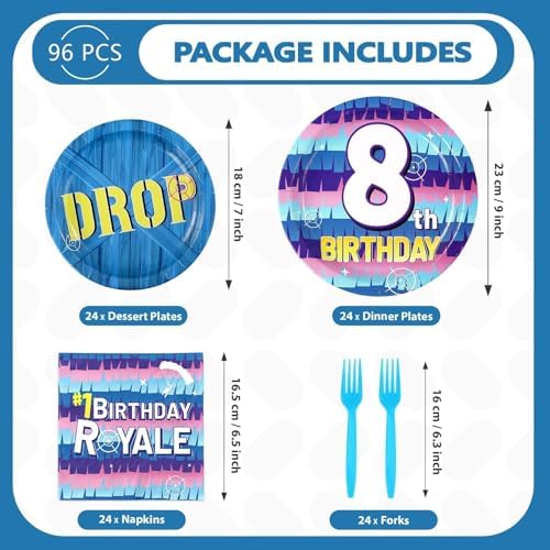 96Pcs 8th Video Game Birthday Party Decorations, Serves 24 - Image 5