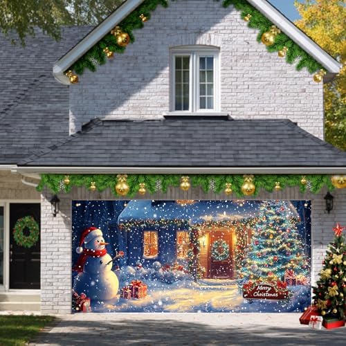 HOMETITUTE Snowy Winter Scene Door Cover 13x6ft Polyester - Image 6
