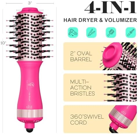 Dual Voltage One Step Mini Hot Air Brush Styler & Dryer for Europe Travel - Image 6