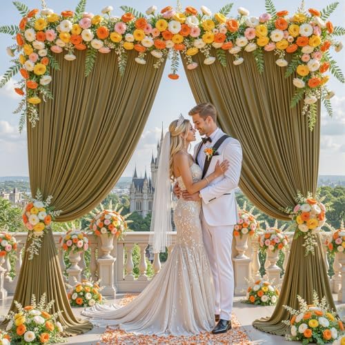 8x10FT Light Brown Backdrop Curtains for Wedding Parties, Wrinkle Free Polyester Photography Backdrop Drapes for Wedding Baby Shower Birthday Parties Stage Background Stand Decorations 4x10ft,2 Panels - Image 4