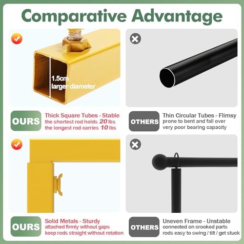 Putros Over the Table Rod Stand with Clamps, Table Arch Set of 2, Gold - Image 3