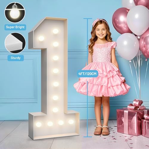 4FT Light Up Marquee Number 1- Large Foam Board Mosaic Kit - Image 3