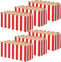 durony 6 Packs Red and White Striped Table Skirt Circus Theme Party Supplies Carnival Table Skirt for Carnival Home Party Decoration, 165 x 30 Inches by durony