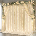 20 x 10ft Champagne Backdrop Curtain with Light String for Party by PartyTalk