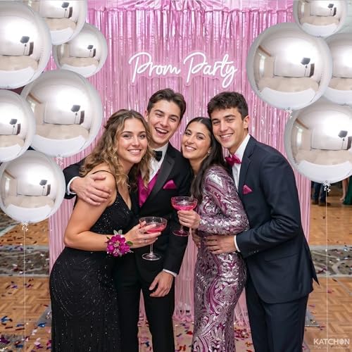 KatchOn Metallic Silver Balloons For Bachelorette Party Decorations 14 Pcs - Image 5