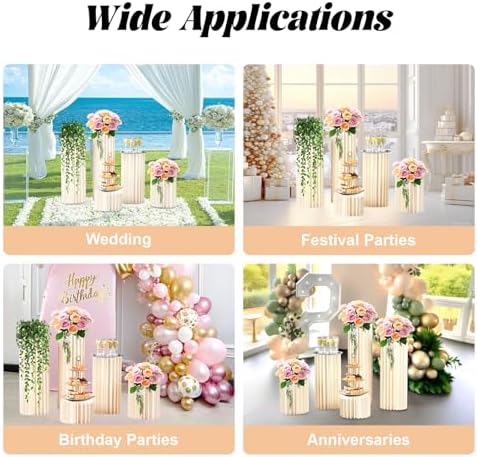 20-100cm 5 Cardboard Vase Pillars, for Party Tables Decor - Image 6