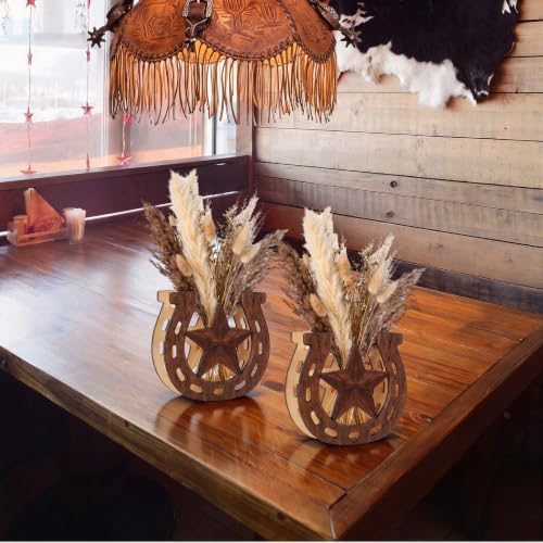 Cinnvoice 6 Pcs Boot Wooden Decor, 6 Pcs, Horseshoe with Star - Image 6