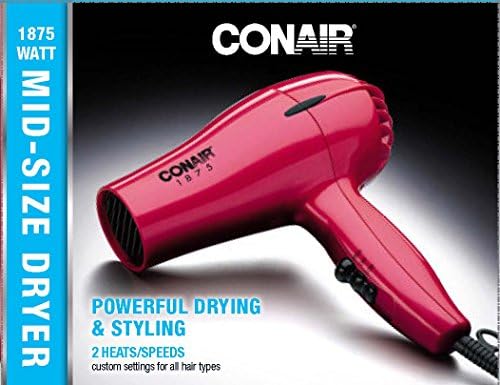 Conair 1875 Watt Mid-Size Styler Hair Dryer, Red - Image 5