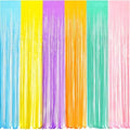 BRAVESHINE Tinsel Foil Fringe Curtains | Pastel Colourful Party Backdrop by BRAVESHINE