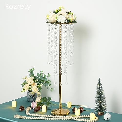 Metal Gold Vase, 4pcs Modern Centerpiece for Table, Wedding Event Decor, 29.5in Tall, Durable Rust Resistant, Luxurious Home Decorations - Image 4