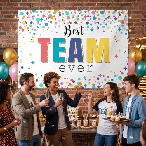 Best Team Ever Backdrop Office Decor 7x5 Ft - Image 3