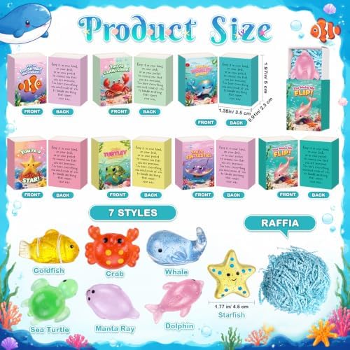 56 Sets Positive Gifts Ocean Animal Favors with Boxes - Image 2