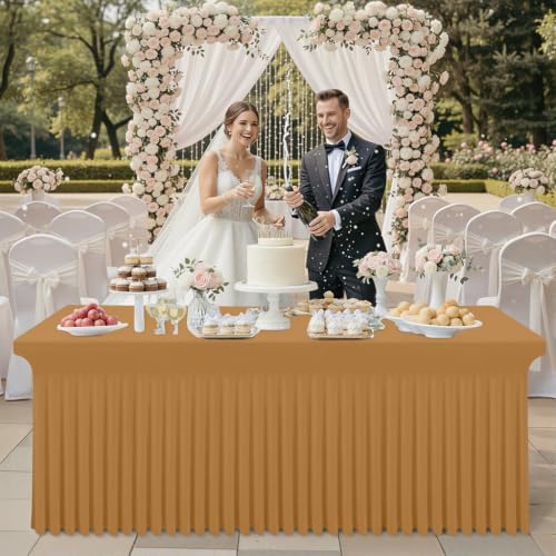 Smiry Spandex Elastic Fitted Table Cloth Skirt for 8FT Rectangle Table - Image 2