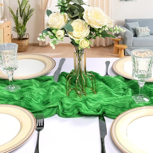 6 Pack 10Ft Green Cheesecloth Table Runner 23 x 120 Inch - Image 4