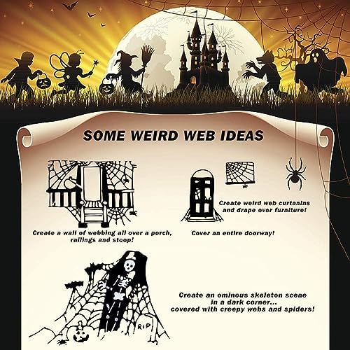 800 sqft Halloween Spider Webs Decorations with 30 Extra Fake Spiders, Super Stretchy Cobwebs for Halloween Decor Indoor and Outdoor - Image 6