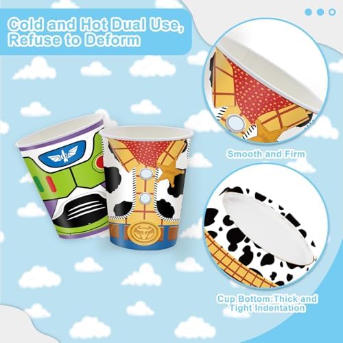 Toy Theme Party Supplies Cartoon Toy Theme Party Decorations Toy Theme Tableware Set Plates Napkins Cups Banners Tablecloths Forks Knives Holds 20 Guests - Image 3