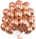 PartyWoo Rose Gold Balloons 50pcs Metallic Chrome Rose Gold Color 12 Inch by PartyWoo