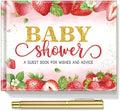 Fuyoooo Strawberry Baby Shower Guest Book with Gold Pen by Liraitoya