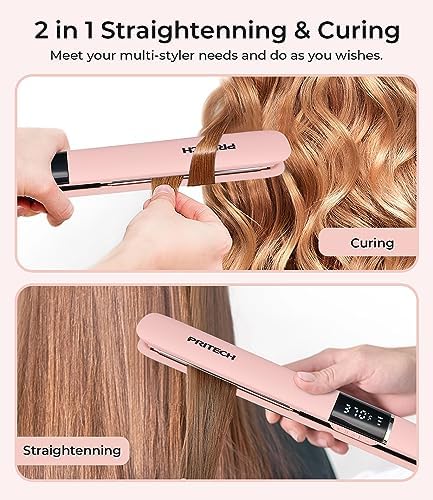 PRITECH Flat Iron Hair Straightener, 1’’Plate Titanium with Adjustable Temp - Image 4